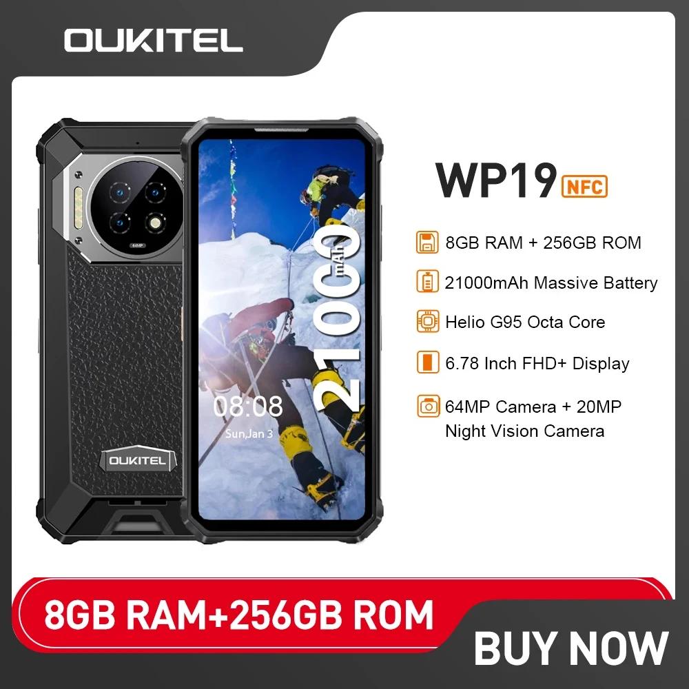 ۷ι Oukitel WP19 Ʈ, 21000mAh, 8GB RAM, 256GB ROM, 6.78 ġ, ȵ̵ 12 ߰ ޴, 64MP ī޶, 4G  SIM ޴ NFC
